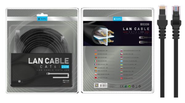 Cable red latiguillo RJ45 cat.6e UTP 20 metros B5339