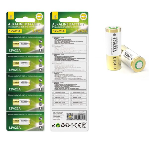 Pila Alcalina 23A LT64 / 5 Uds / 12V / One + / 2219403
