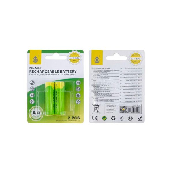 Pilas Recargables AA / 2850mAh / 1.2V /  LT66 / Pack 2 uds / One+ / 2219427