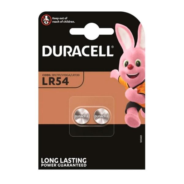Pila boton LR54 1.5v Duracell ( 2 uds) / LR1130 / Oxido de Plata