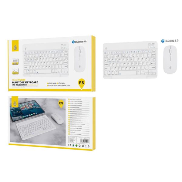 Combo Teclado + Raton Inalambrico NG6068 / Bluetooth 5.0 / 1600 Dpi /  Blanco / One+ / 2600681