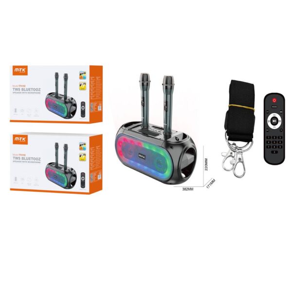 Altavoz Bluetooth 5.0 TF4192 Negro / 3600 mAh / Luces Led / 15w / Tws / Fm / Microsd / Usb / 2 Microfonos incorporados / MTK / 0451922